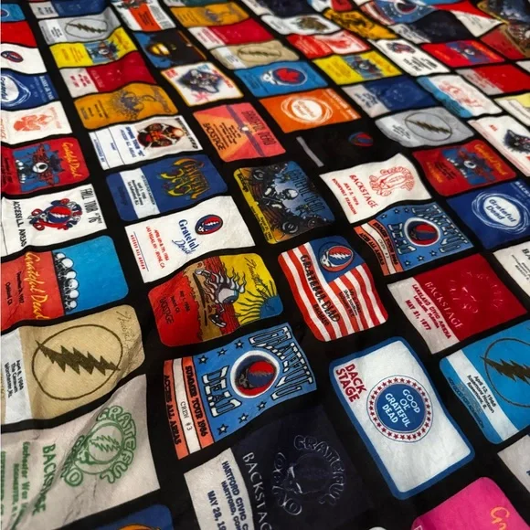 Grateful Dead backstage pass silk large scarf - Picture 3 of 7